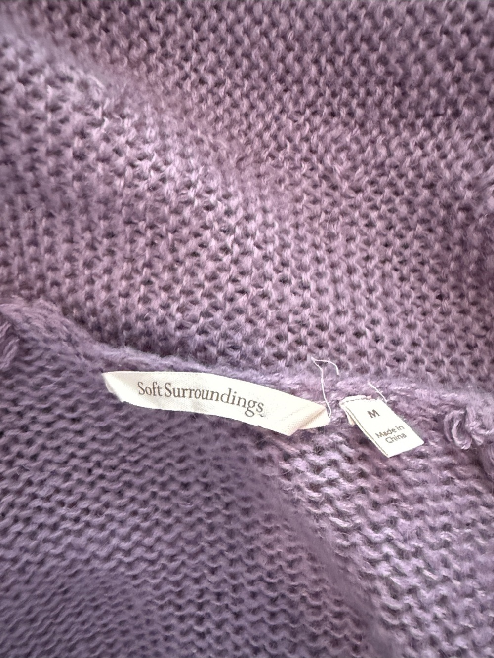 Soft Surroundings Mohair Wool Blend Chunky Knit Open Front Shawl Collar Cardigan - Picture 5 of 6